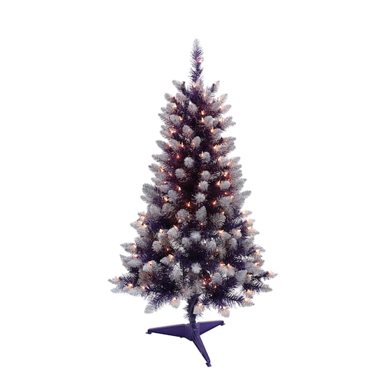 4ft. Pre-Lit Fashion Purple Pine Artificial Christmas Tree, Clear Lights